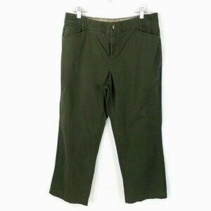 Christopher Banks Green Comfort Waist Stretch Straight Leg Casual Pant Women 16S